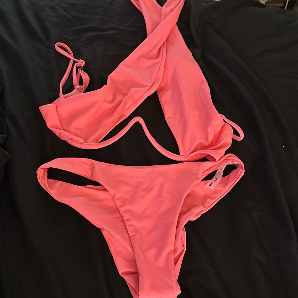 NWT WATERMELON COLOR BIKINI SHEIN S(4)
